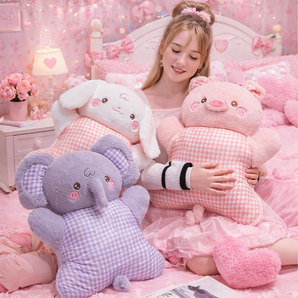 Cozy Pastel Animal Cuddle Cushions - Image 2