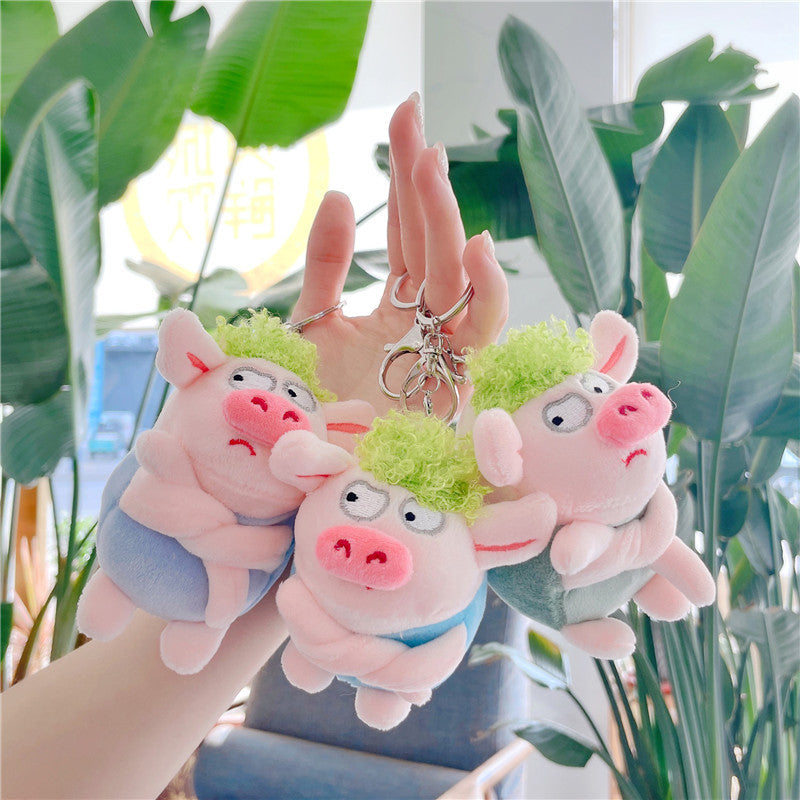 Angry Pig Plush Pendant Keychain