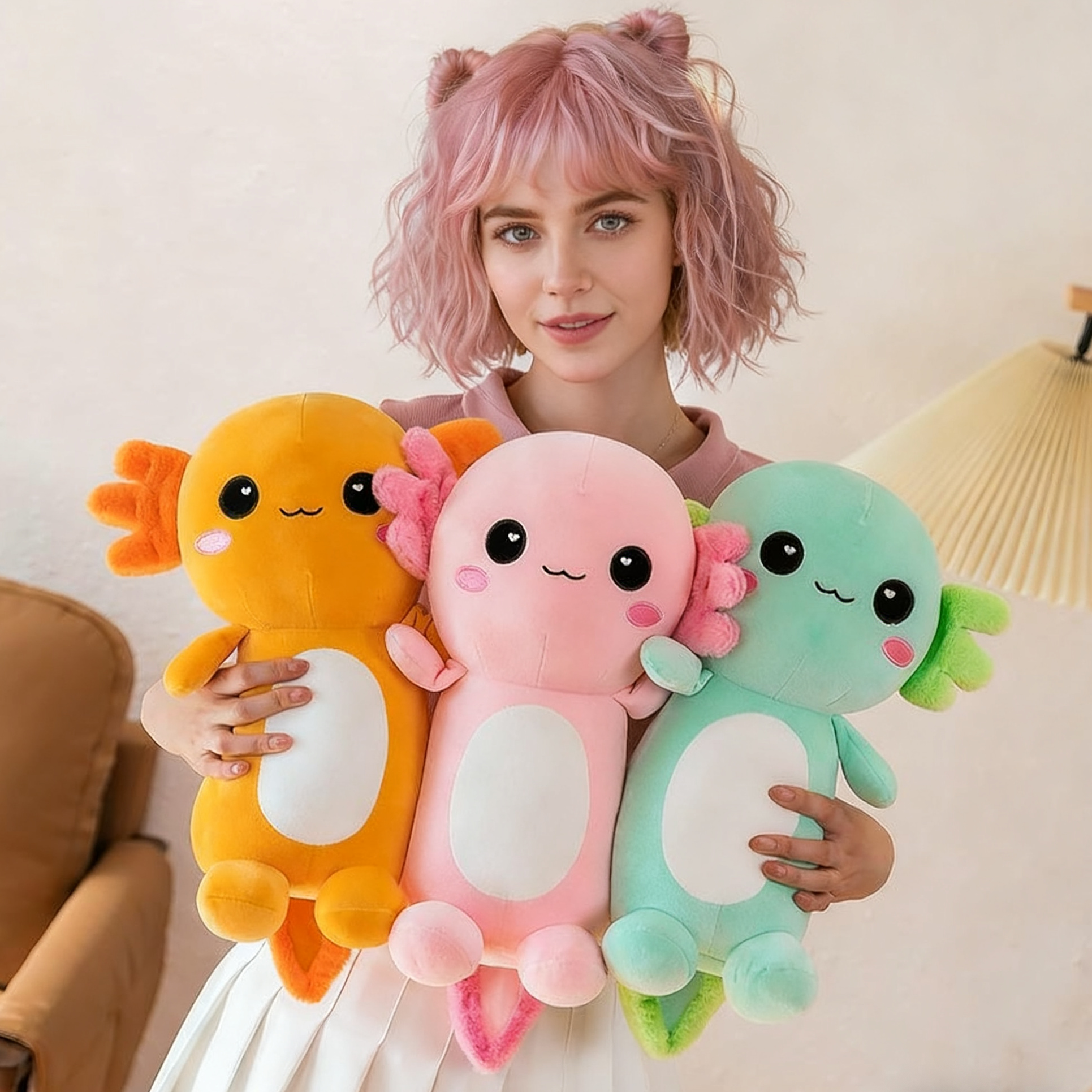 Axolotl Plush Kawaii Plushie Soft Stuffed Animal - Image 2
