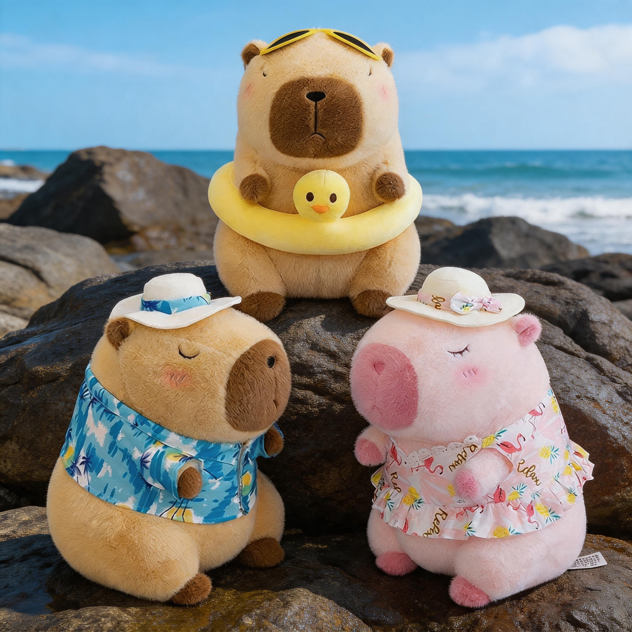 Beach Capybara Plush Beach Theme Plush Toys