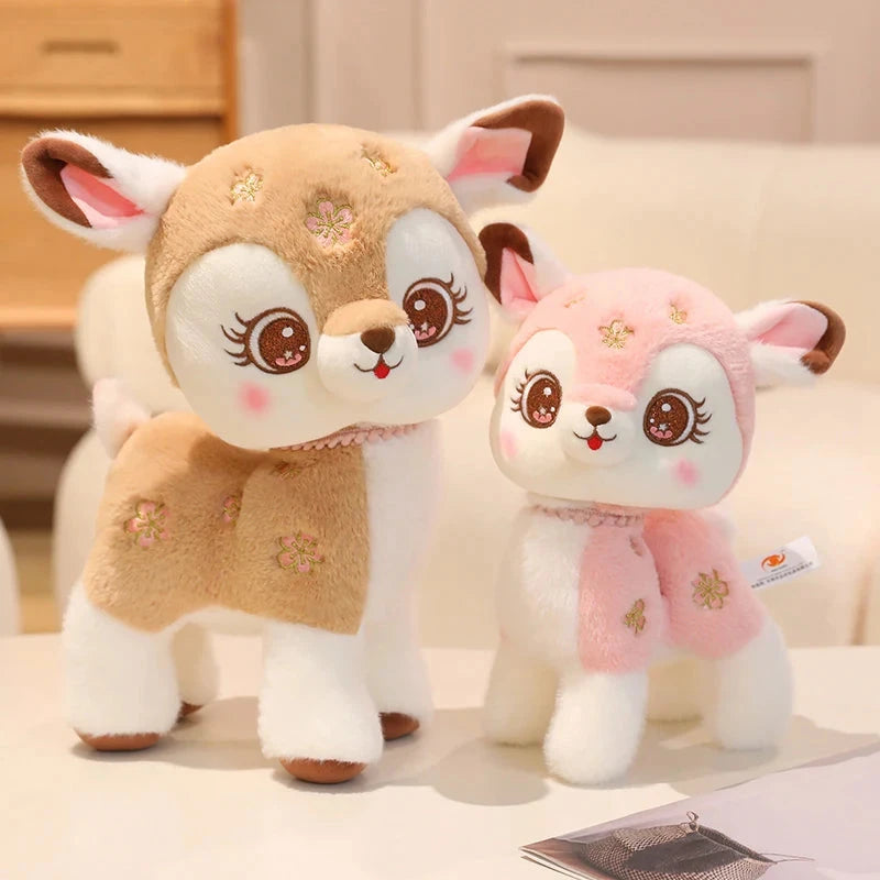 Blossom & Maple Kawaii Pink Brown Deer Plushies - Image 2