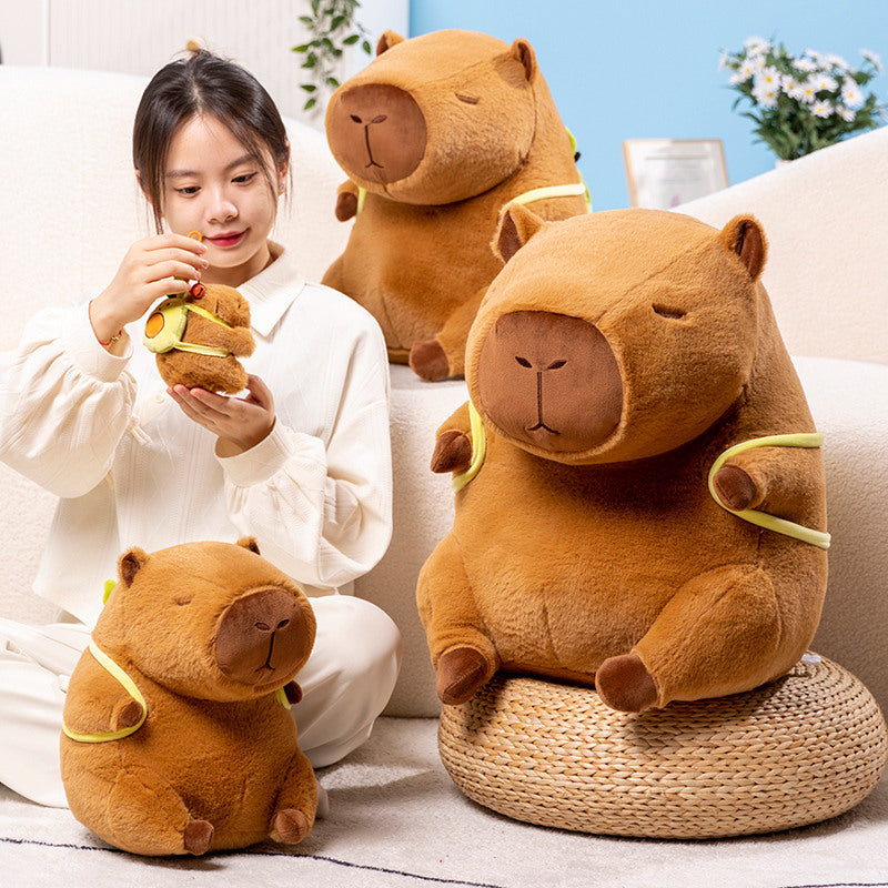 Capybara Plush With Avocado Backpack - Image 4
