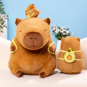 Capybara Plush With Avocado Backpack