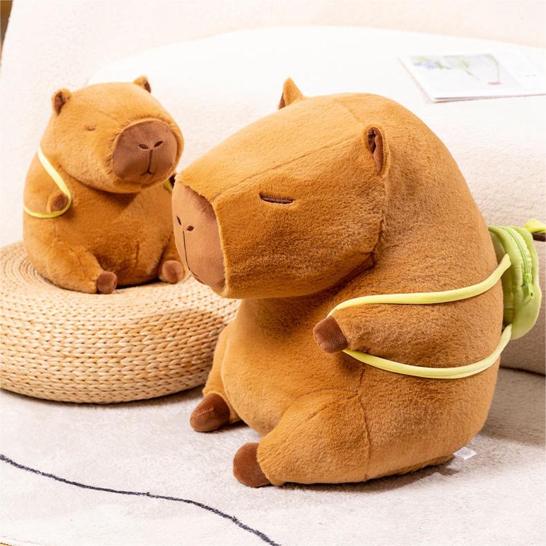 Capybara Plush With Avocado Backpack - Image 3