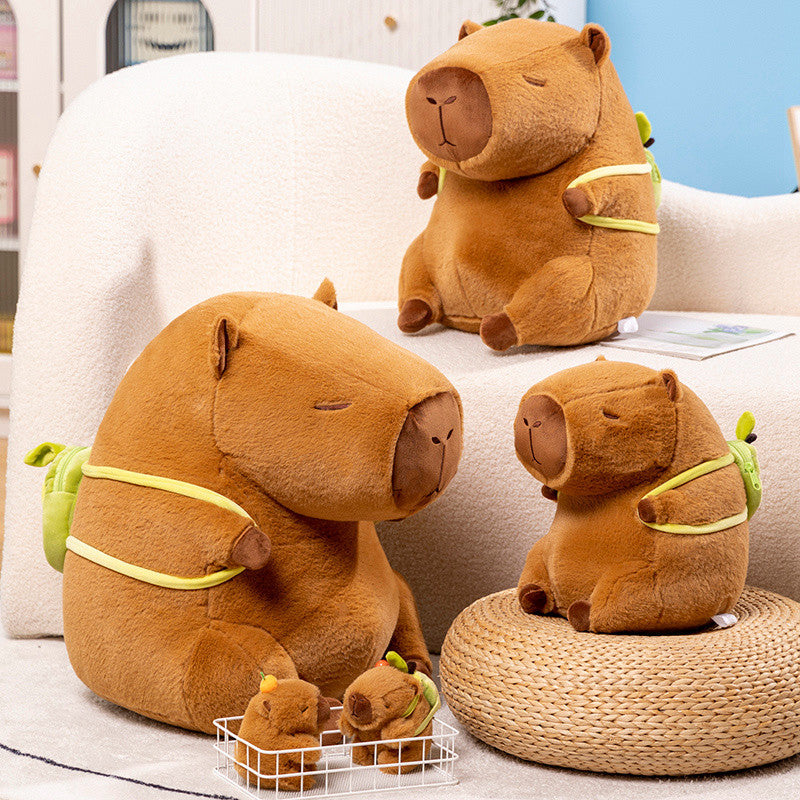 Capybara Plush With Avocado Backpack - Image 2