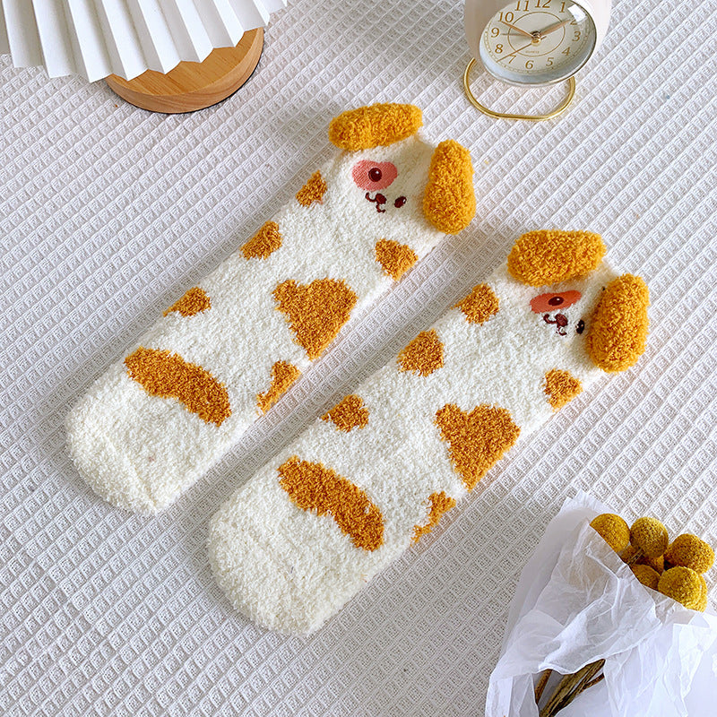 Cartoon Dog Fuzzy Socks - Image 6