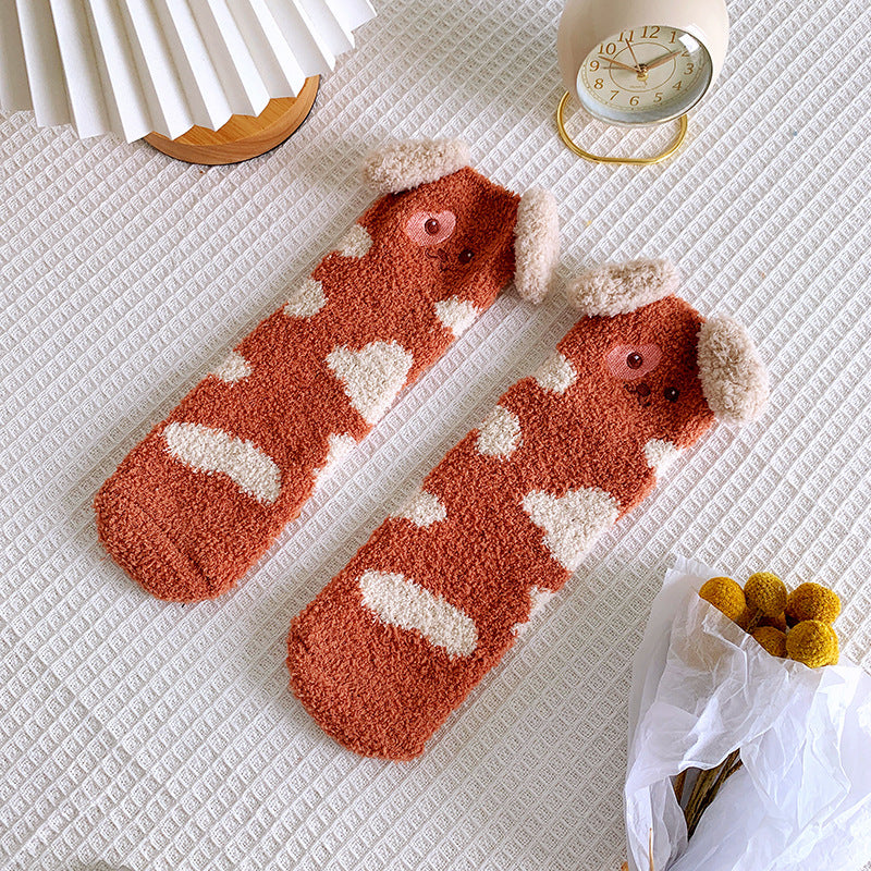 Cartoon Dog Fuzzy Socks - Image 5