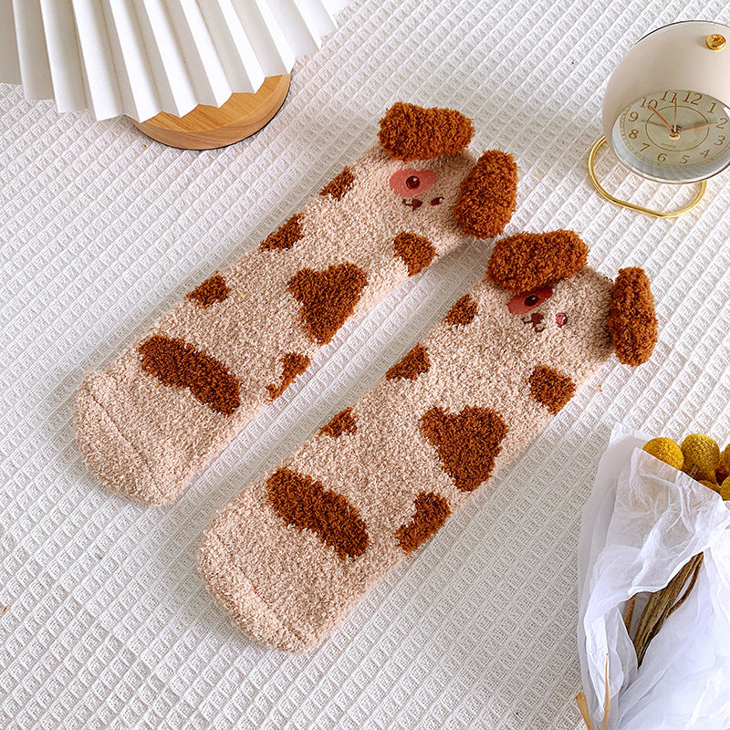 Cartoon Dog Fuzzy Socks - Image 4