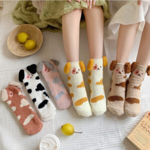 Cartoon Dog Fuzzy Socks