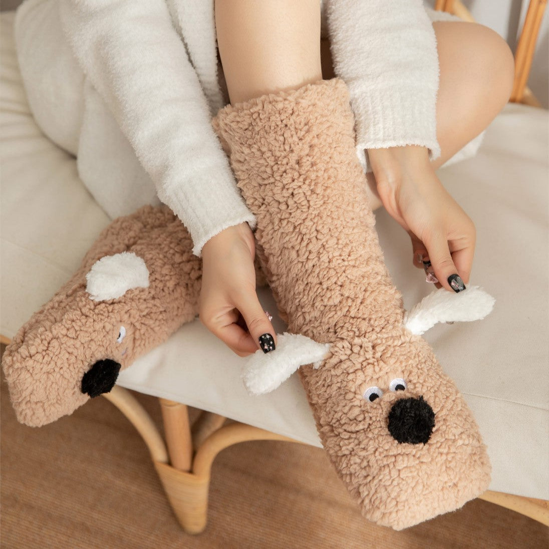 Cartoon Dog Socks: Fluffy, Cute, and Warm - Image 2
