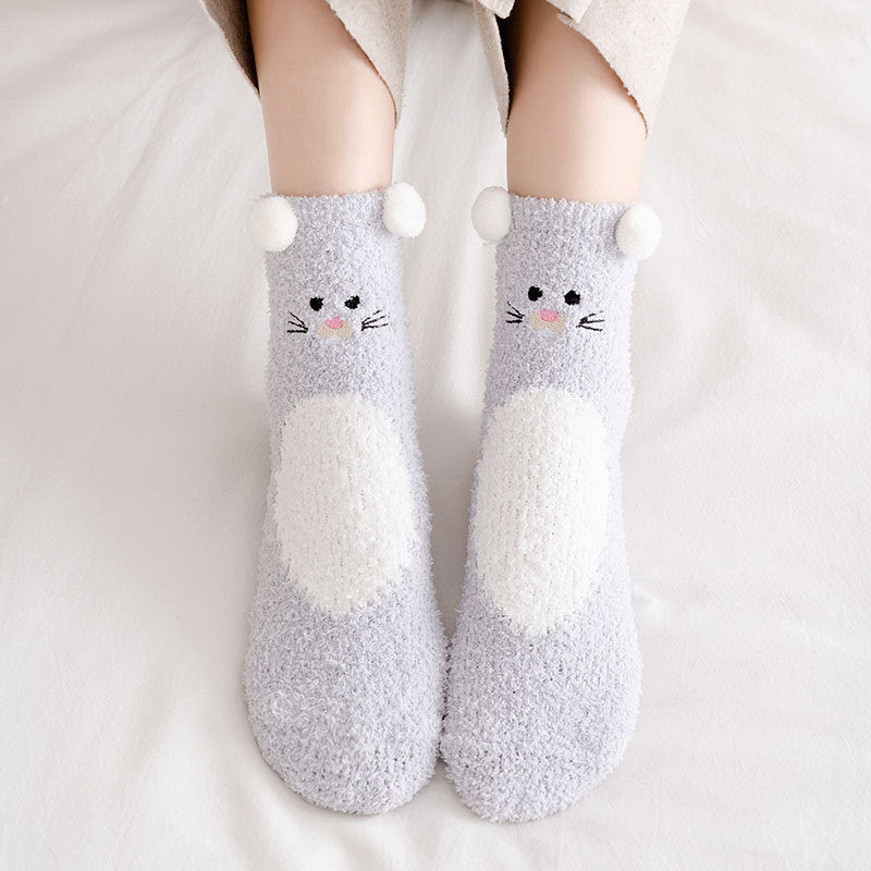 Cartoon Embroidered Fuzzy Socks - Image 8