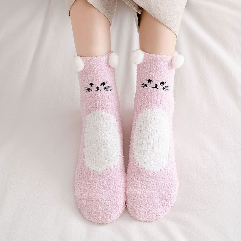 Cartoon Embroidered Fuzzy Socks - Image 6