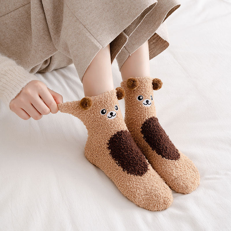 Cartoon Embroidered Fuzzy Socks - Image 5
