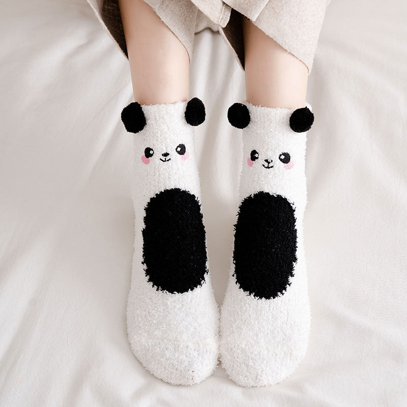 Cartoon Embroidered Fuzzy Socks - Image 4