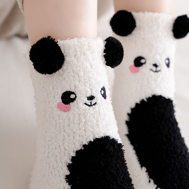 Cartoon Embroidered Fuzzy Socks - Image 3