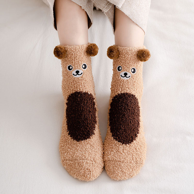 Cartoon Embroidered Fuzzy Socks - Image 9