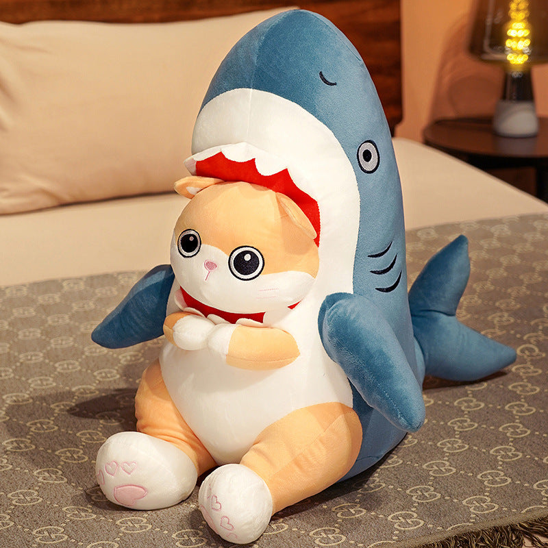 Cat And Dog In The Shark Stuffed Animal - Image 4