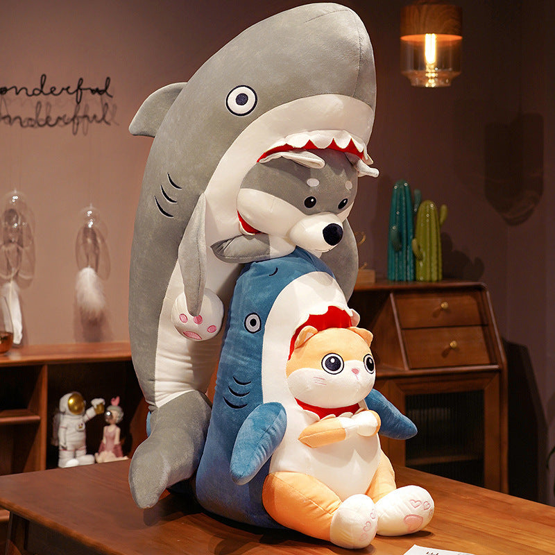 Cat And Dog In The Shark Stuffed Animal - Image 2