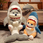 Cat And Dog In The Shark Stuffed Animal