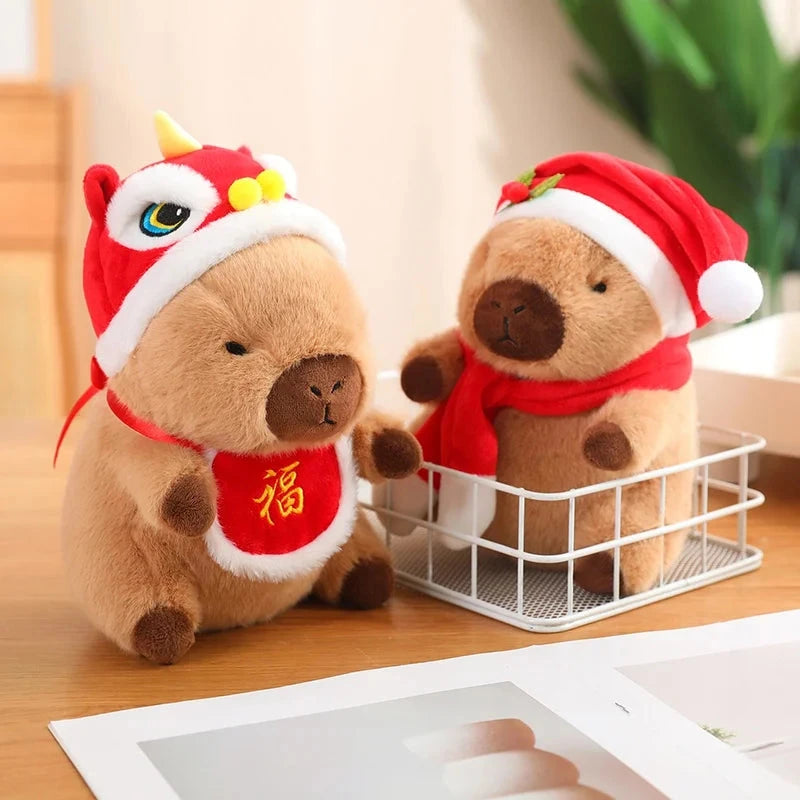 Christmas New Year Baby Capybara Plushies - Image 4