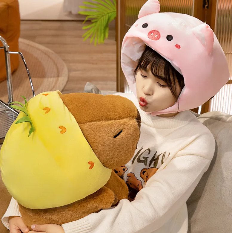 Chunky Kawaii Capybara Plush with Hat - Image 9