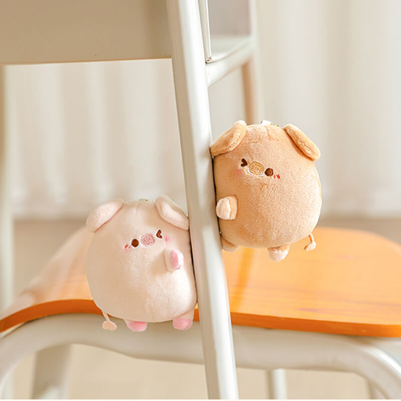 Couple Pig Plush Pendant Keychain Set With Magnet - Image 4