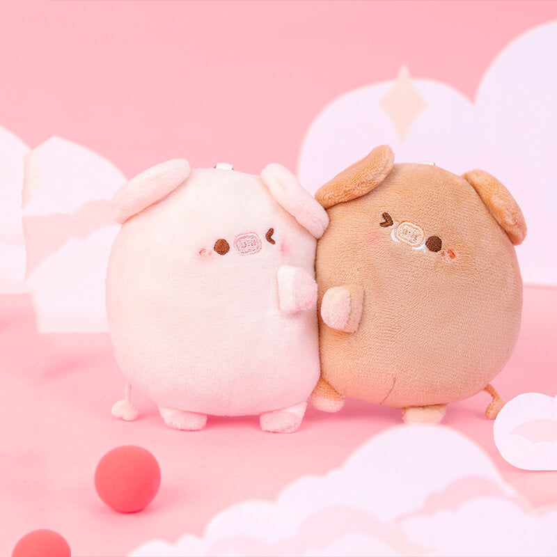 Couple Pig Plush Pendant Keychain Set With Magnet - Image 3