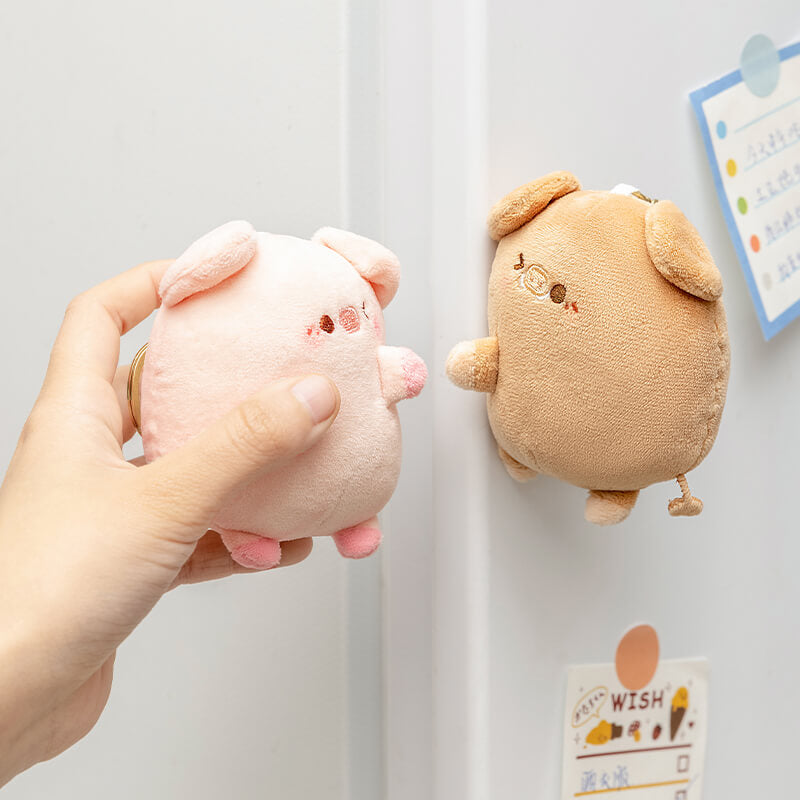 Couple Pig Plush Pendant Keychain Set With Magnet - Image 5