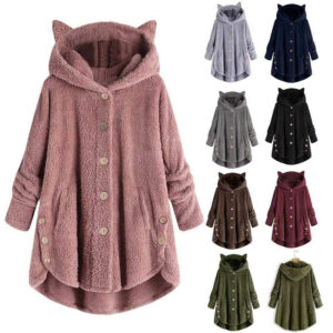 Cozy Fleece Cat Ear Hooded Coat