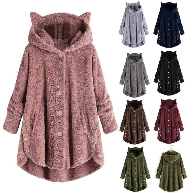 Cozy Fleece Cat Ear Hooded Coat