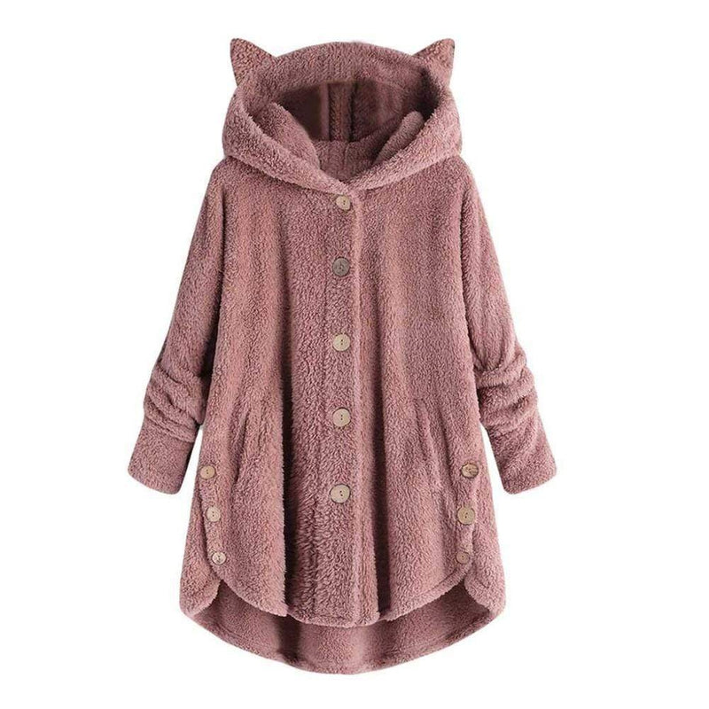 Cozy Fleece Cat Ear Hooded Coat - Image 9