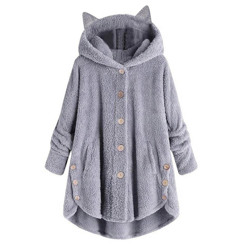 Cozy Fleece Cat Ear Hooded Coat - Image 7
