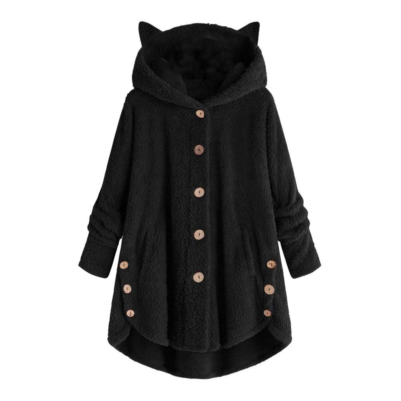 Cozy Fleece Cat Ear Hooded Coat - Image 8