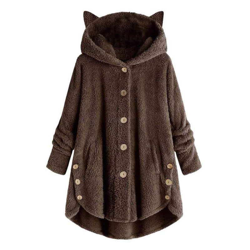 Cozy Fleece Cat Ear Hooded Coat - Image 6