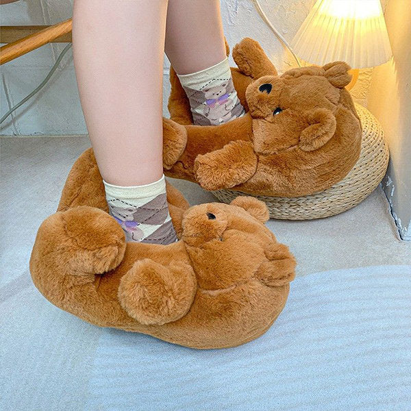 Cute Bear Plush Slippers - Image 3