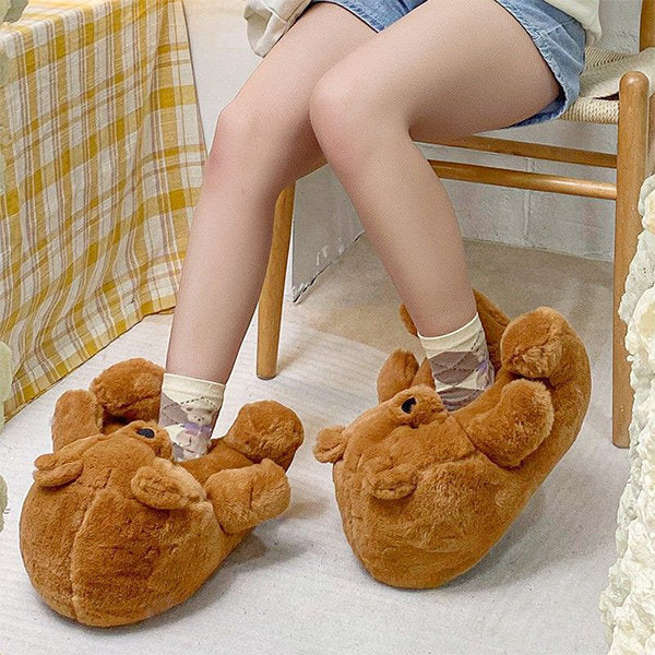 Cute Bear Plush Slippers - Image 2