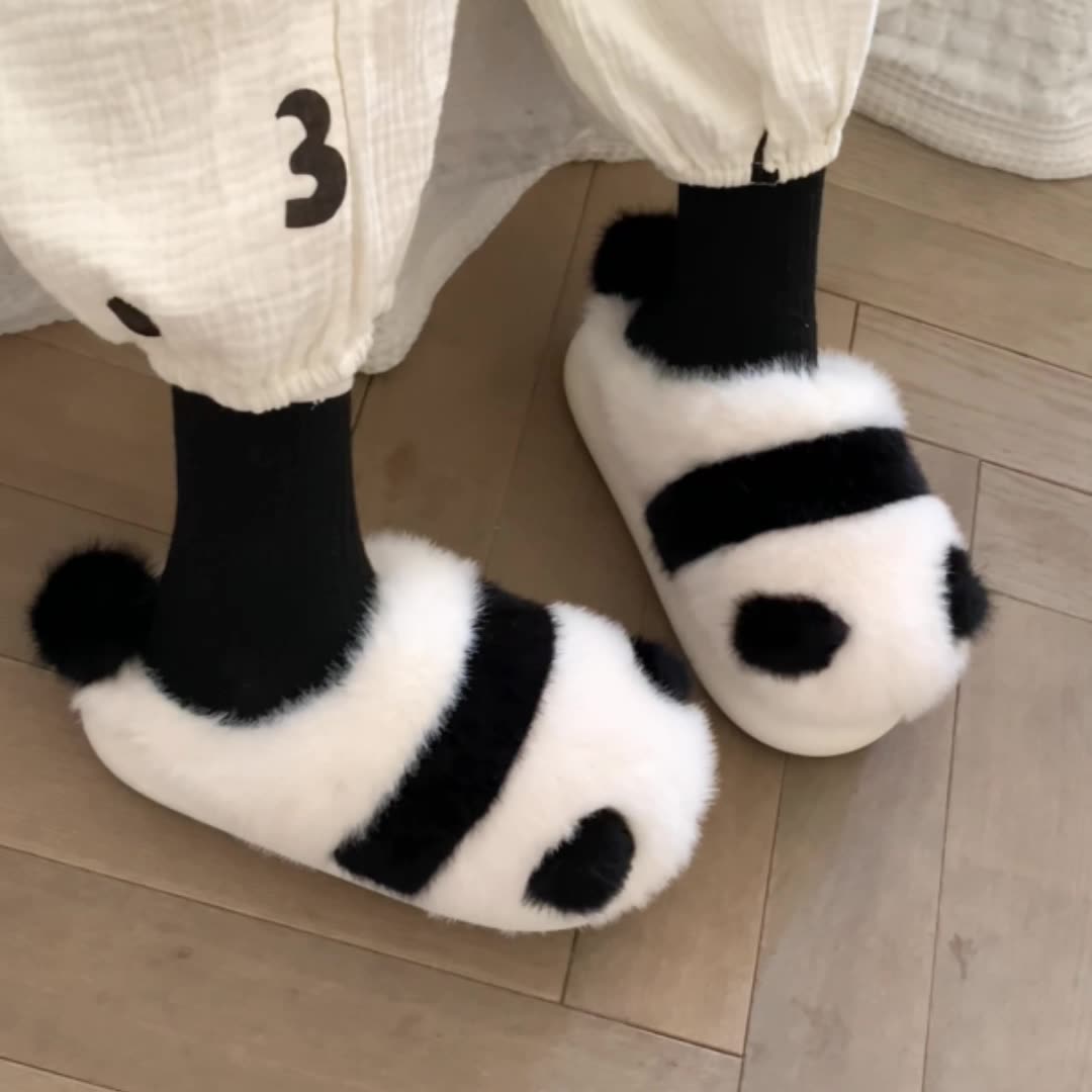 Cute Fluffy Panda Slippers - Image 4