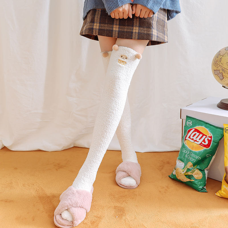 Cute Fuzzy Striped Animal Stockings - Image 8