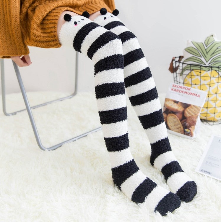 Cute Fuzzy Striped Animal Stockings - Image 6