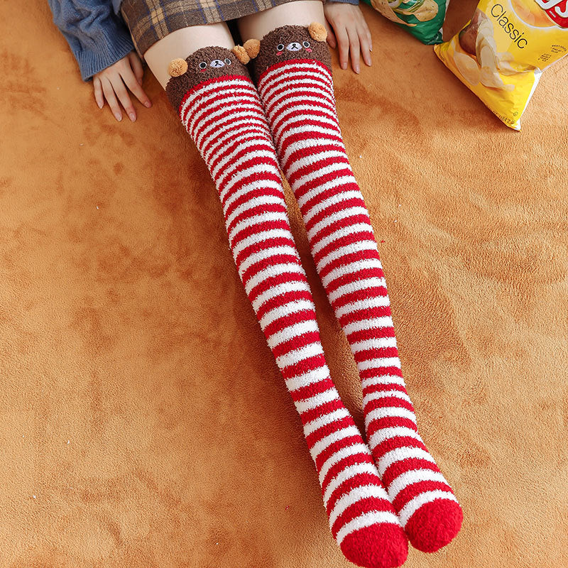 Cute Fuzzy Striped Animal Stockings - Image 10