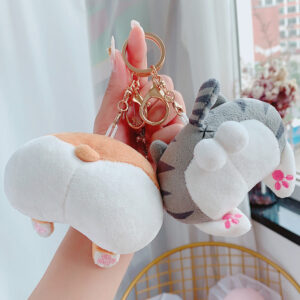 Cute Plush Corgi Butt Keychain