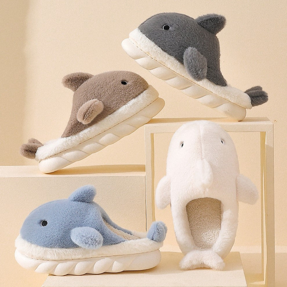 Cute Shark Plush Slippers - Image 2