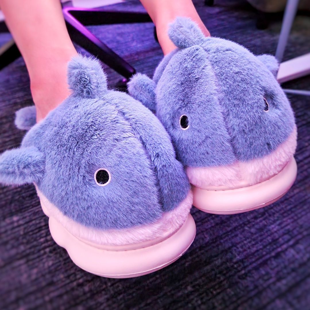 Cute Shark Plush Slippers - Image 3