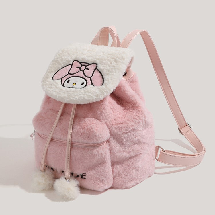 Drawstring My Melody Plush Backpack - Image 3