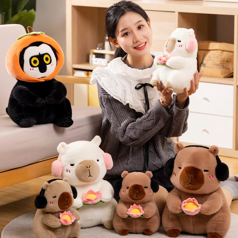 Fluffy Capybara & Monkey Plushie Pals - Image 3