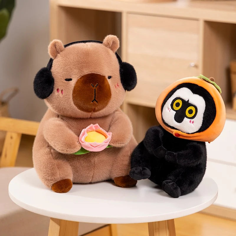 Fluffy Capybara & Monkey Plushie Pals - Image 4