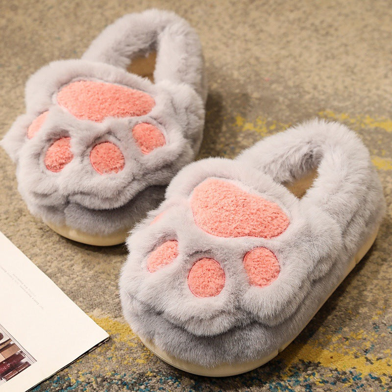 Fluffy Cat Paw Warm Slippers - Image 6