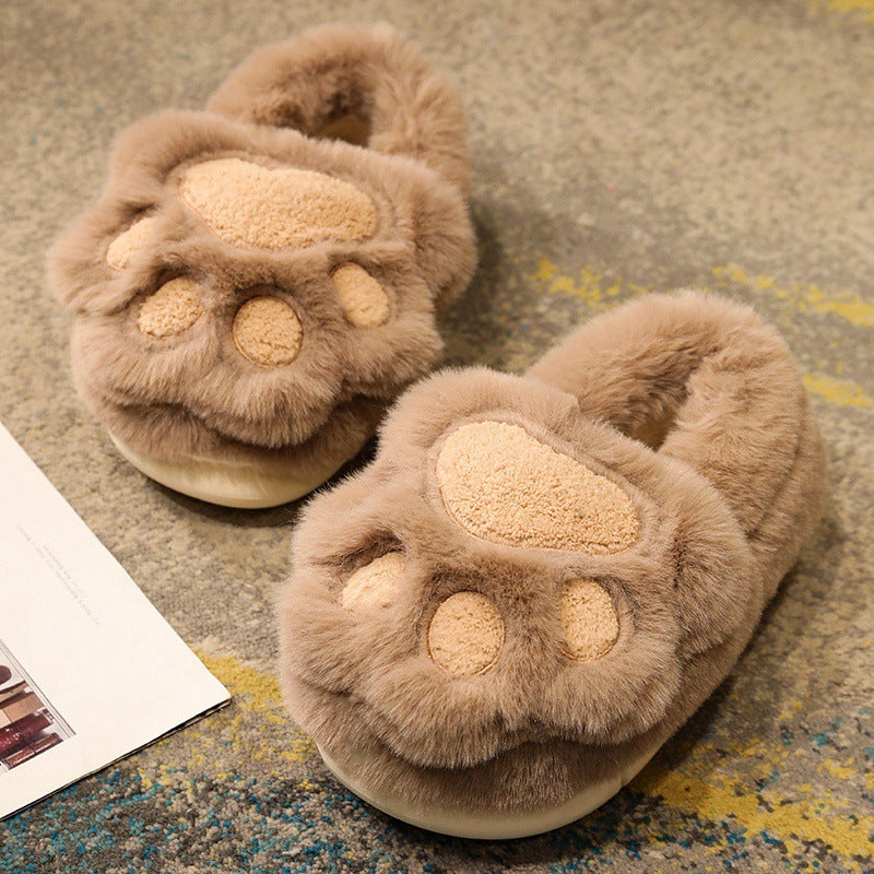 Fluffy Cat Paw Warm Slippers - Image 5