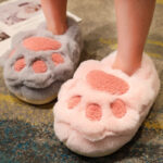 Fluffy Cat Paw Warm Slippers