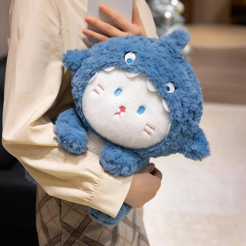 Fluffy Dog & Cat in Shark Outfit Plushie - Image 8